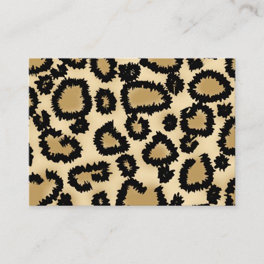 Leopard Print Pattern, Bruin en Zwart. Visitekaartje (Voorkant)
