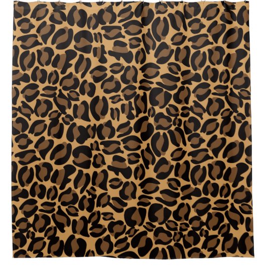 Leopard Print Pattern Classic Oerwoud Cheetah Douchegordijn (Voorkant)