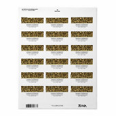 Leopard Print Pattern in Gold and Black Label (Full Sheet)
