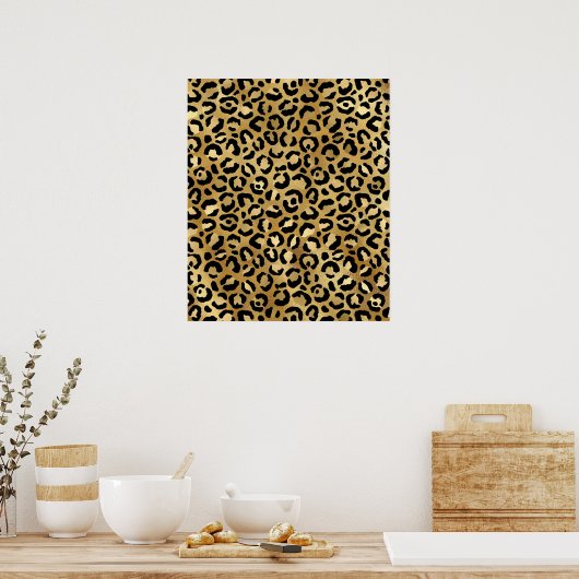 Leopard Print Pattern in Gold en Black (Keuken)