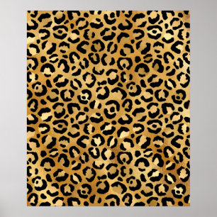 Leopard Print Pattern in Gold en Black