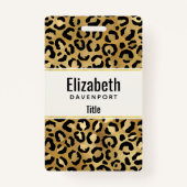 Leopard Print Pattern in Gold en Black Badge (Achterkant)