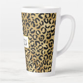 Leopard Print Pattern in Gold en Black Latte Mok (Rechts)