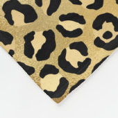 Leopard Print Pattern in Gold en Black Monogram Fleece Deken (Hoek)