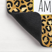 Leopard Print Pattern in Gold en Black Muismat (Hoek)