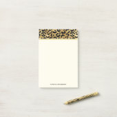 Leopard Print Pattern in Gold en Black Post-it® Notes (Op bureau)