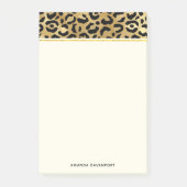 Leopard Print Pattern in Gold en Black Post-it® Notes (Voorkant)