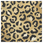 Leopard Print Pattern in Gold en Black Stof (Close Up)