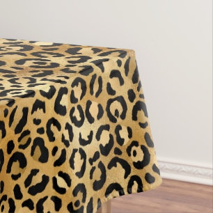 Leopard Print Pattern in Gold en Black Tafelkleed