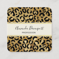 Leopard Print Pattern in Gold en Black