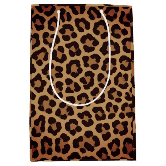 Leopard Print Pattern Medium Cadeauzakje (Voorkant)
