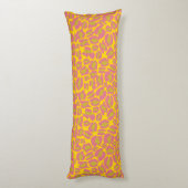 Leopard Print Pattern Oerwoud Geel Roze helder Lichaamskussen (Achterkant (Verticaal))