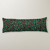 Leopard Print Pattern Oerwoud Green brown Lichaamskussen (Achterkant)