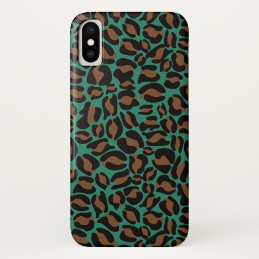 Leopard Print Pattern Oerwoud groen bruin Case-Mate iPhone Case (Achterkant)