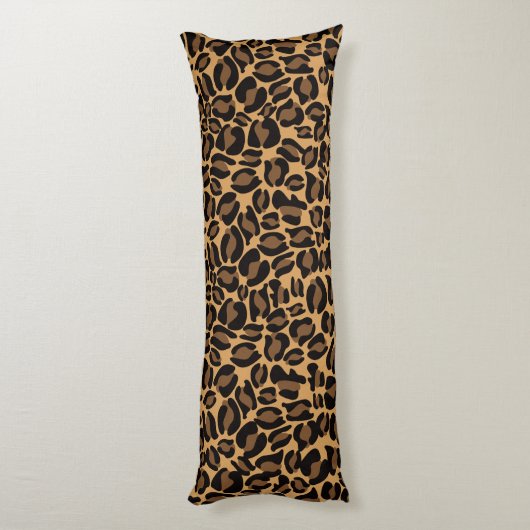 Leopard Print Pattern Oerwoud Origineel bruin Lichaamskussen (Achterkant (Verticaal))