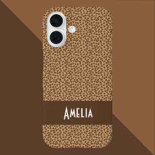 Leopard Print Pattern Personalize iPhone 16 Hoesje