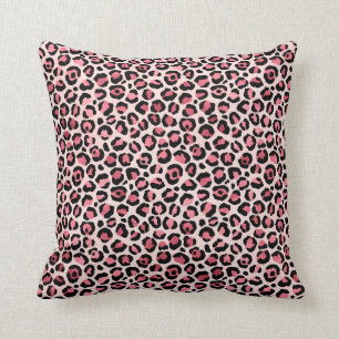 Leopard Print Pattern Pink en Brown Double Sided Kussen