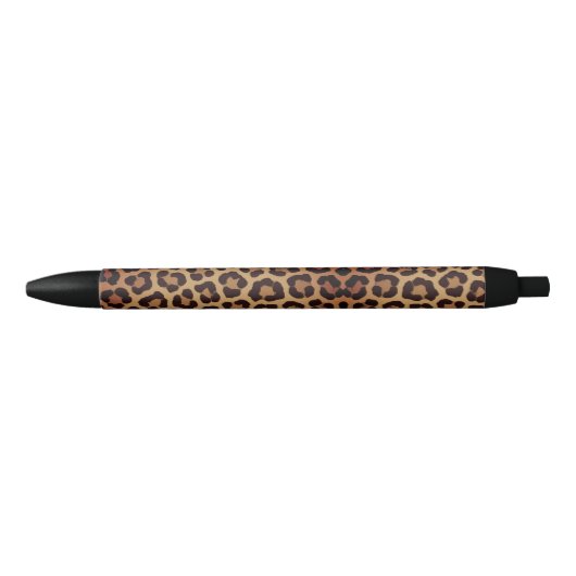 Leopard Print Pattern Zwarte Inkt Pen (Voorkant)