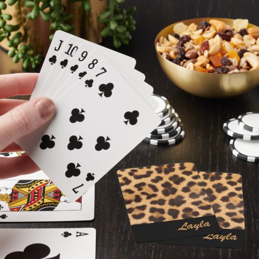 Leopard Print Persoonlijk Pokerkaarten (Insitu)