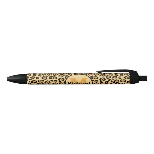 Leopard Print Persoonlijk Zwarte Inkt Pen (Bovenkant)