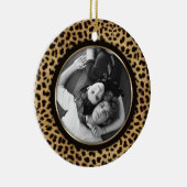 Leopard Print Photo Ornament Wedding Keepslag (Rechts)