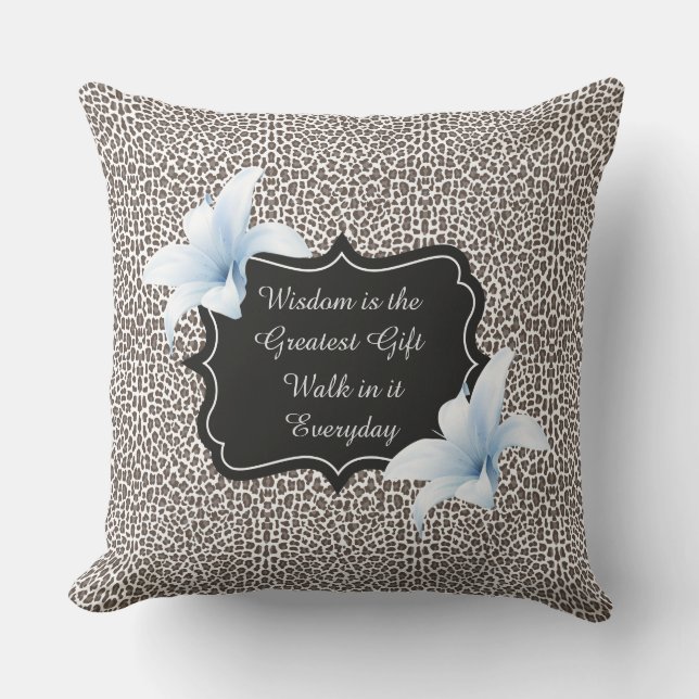 Leopard Print Pillow Blue Lily Kussen (Voorkant)