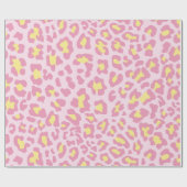 Leopard Print Pink and Yellow Cadeaupapier (Vlak)