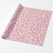 Leopard Print Pink and Yellow Cadeaupapier (Uitgerold)