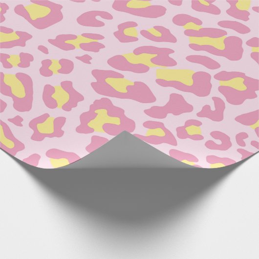Leopard Print Pink and Yellow Cadeaupapier (Hoek)