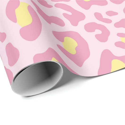 Leopard Print Pink and Yellow Cadeaupapier (Rol Hoek)