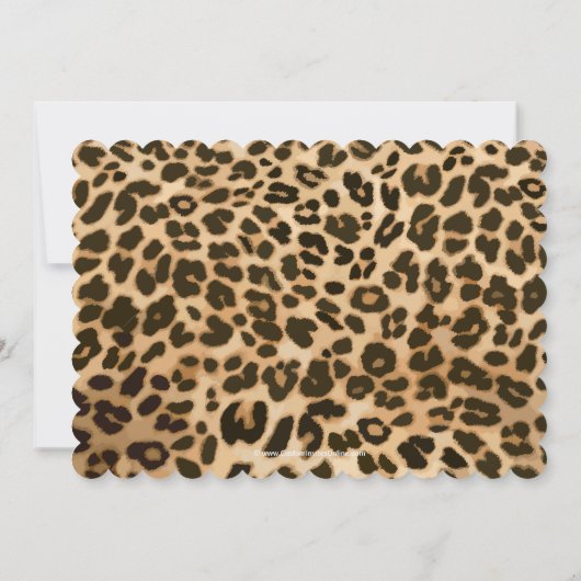 Leopard Print Pink Bow Afstuderen/partijuitnodigin Kaart (Achterkant)