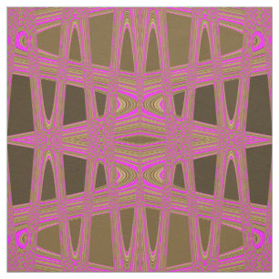 Leopard Print Pink Brown Zigzag Diamond Patroon Stof