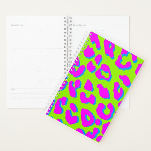 Leopard Print Pink Groen Blauw Planner (Display)