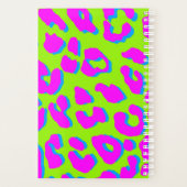 Leopard Print Pink Groen Blauw Planner (Achterkant)