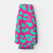 Leopard Print Pink Mint Flesjeskoeler (Voorkant)
