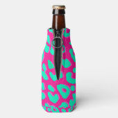 Leopard Print Pink Mint Flesjeskoeler (Fles Achterkant)
