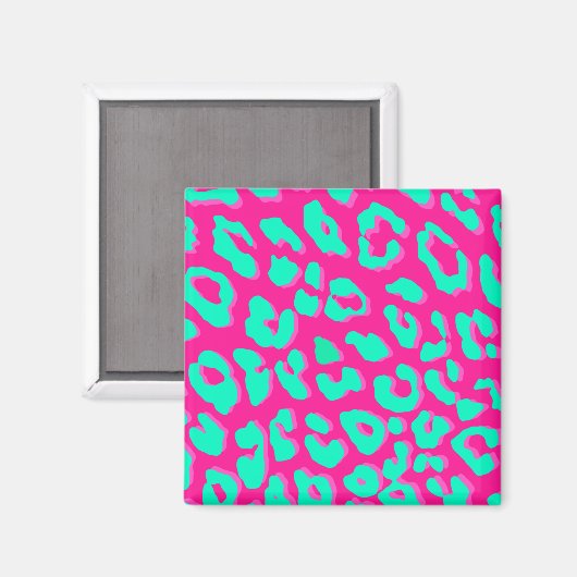 Leopard Print Pink Mint Magneet (Voorkant / Achterkant)