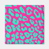 Leopard Print Pink Mint Magneet (Voorkant)