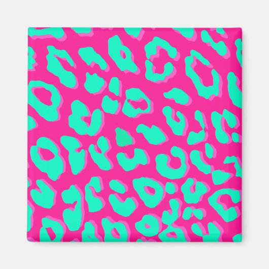 Leopard Print Pink Mint Magneet (Voorkant)