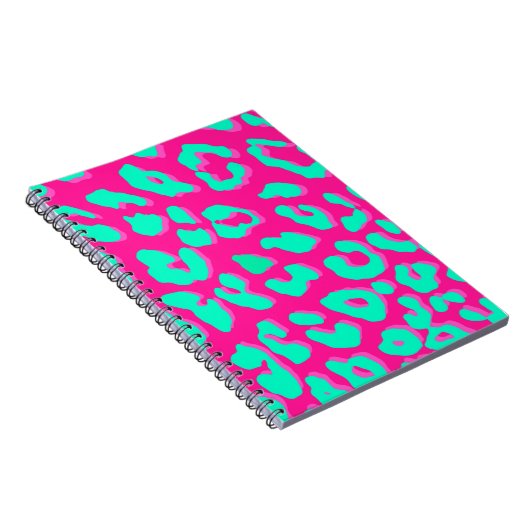 Leopard Print Pink Mint Notitieboek (Rechterzijde)
