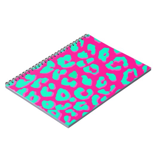 Leopard Print Pink Mint Notitieboek (Linkerzijde)