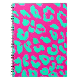 Leopard Print Pink Mint Notitieboek