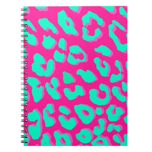 Leopard Print Pink Mint Notitieboek (Voorkant)