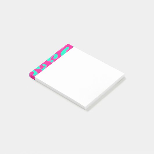 Leopard Print Pink Mint Post-it® Notes (Schuin)