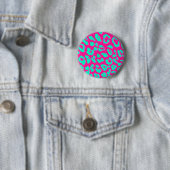 Leopard Print Pink Mint Ronde Button 5,7 Cm (In situ)