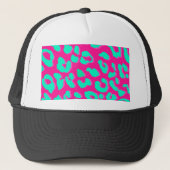Leopard Print Pink Mint Trucker Pet (Voorkant)