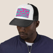Leopard Print Pink Mint Trucker Pet (In situ)