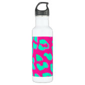 Leopard Print Pink Mint Waterfles (Voorkant)