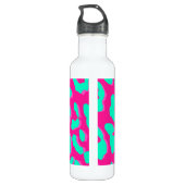 Leopard Print Pink Mint Waterfles (Achterkant)