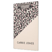 Leopard Print Pink Peach Gold Business Elegant Klembord (Links)